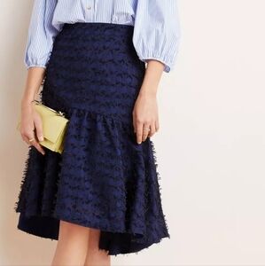 Maeve Midnight Blue Textured Midi Skirt